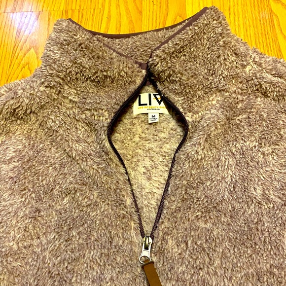 LIV gray fleece jacket sz M - Picture 4 of 4